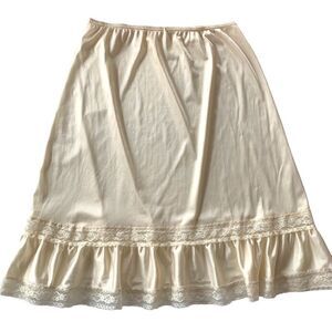 Vintage Ruffle Hem Slip Skirt